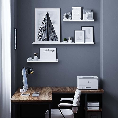 Wallniture Denver Multi Size 48"-24"-24" Floating Shelves for Picture Frames Collage Wall Decor, Living Room Picture Led