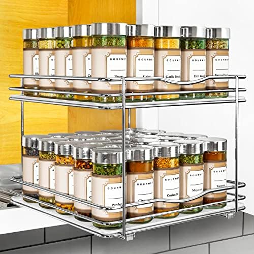 LYNK PROFESSIONAL® Pull Out Spice Organization for Cabinets - 10-3/8 inch Wide – Spice Rack for Inside Cabinets, Slide O