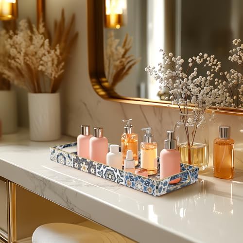 MAONAME Plastic Bathroom Vanity for Countertop, Narrow Decorative Trays