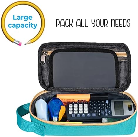 ECHSRT Large Pencil Case, Aesthetic Pen Pouch with Big Capacity, Minimalist Portable Stationery Bag with Handle for Office Organizer Aesthetic Pencil Cases