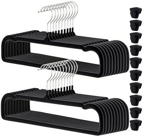 Velvet Pants Hangers 20 Pack,Premium Non Slip Velvet Hangers,Thin Space Saving Slim Clothes Hangers with 360° Swivel Hook,13.77inch