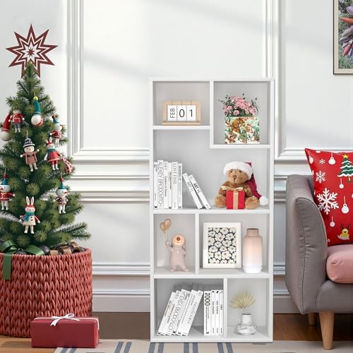 VECELO Cubby Storage Organizer Bookcase, Open Cube Display Shelf Cabinet, Freestanding Multicompartment Bookshelf for De