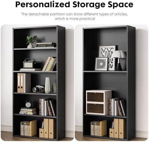 Sweetcrispy Tall Bookshelf, Book Shelf, Storage Organizer