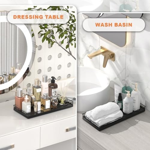Oak Bathroom Toilet Tank Tray, 13" Wood Toilet Paper Storage Basket Back of Toilet Basket Organizer, Vanity Tray for Per