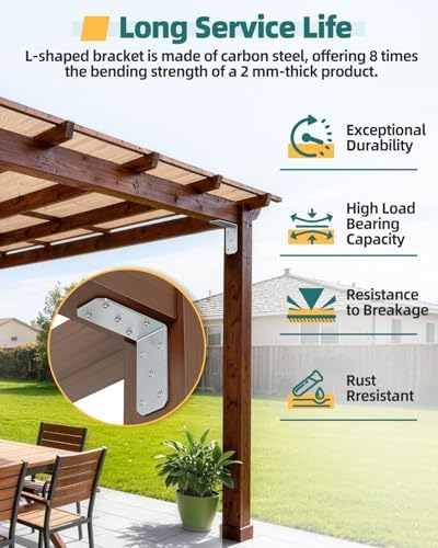 5"×5"×2.5" L Brackets, 90 Degree Corner Brace, Galvanized-8PCS
