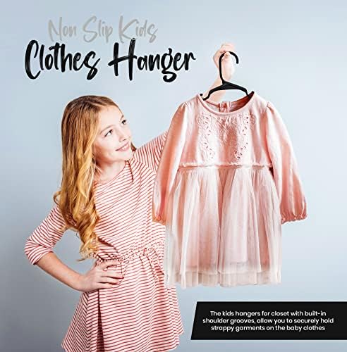 Utopia Home Kids Hangers 20 Pack – 11.5 Inch Baby Closet Hangers Black