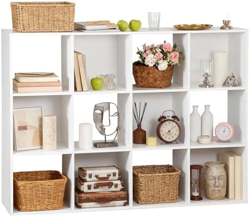 JupiterForce 12-Cube Storage Organizer, Bookcase, Cubical Storage Shelf, Cabinets Organizer, Unit Bookshelf with Back Pa