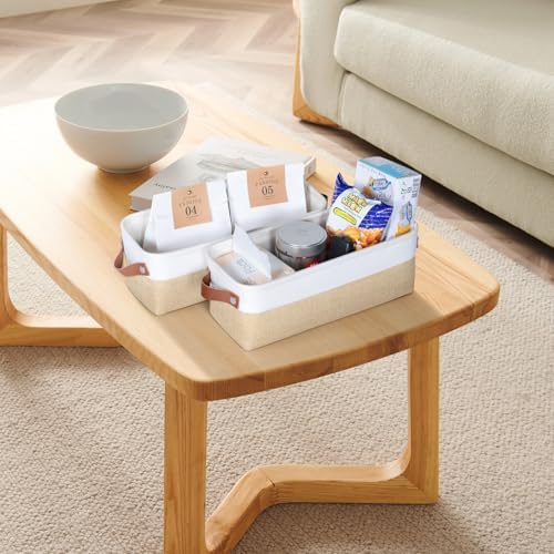 Small Fabric Storage Bins, Narrow Storage Baskets for Organizing