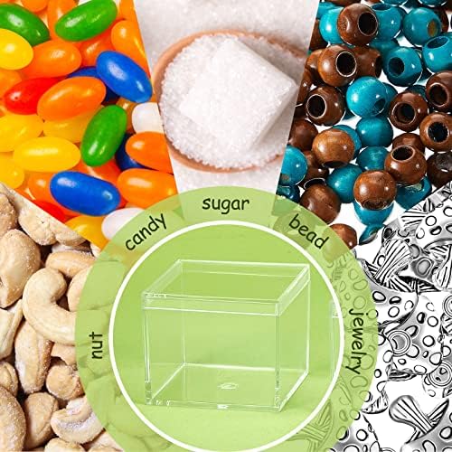 Blulu 8 Pcs Clear Acrylic Box with Lid, 2.2 x 2.2 x 1.8 Inch, Classic Style
