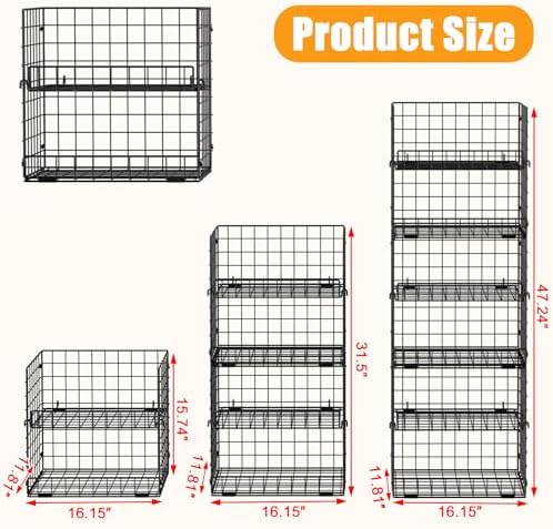 JKsmart 6-Tier XXL Stackable Wire Basket, Snack Organizer for Countertop