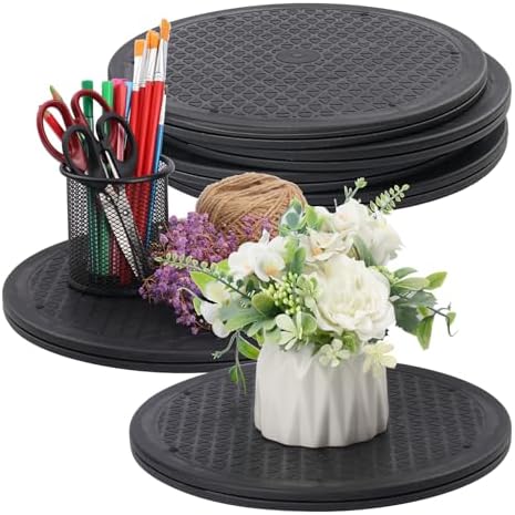 6 Pack 12 Inch Lazy Susan Turntable, Heavy Duty Lazy Susan Turntable Organizer, Premium 12 Inch Rotating Swivel Stand fo
