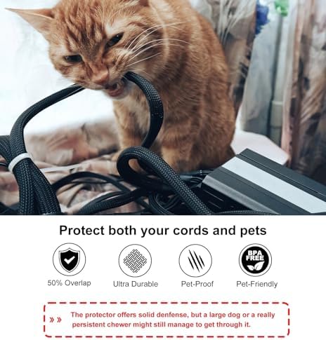 Secbolt Cord Protectors from Pets No Chew, 10FT - 3/4 Inch, Black