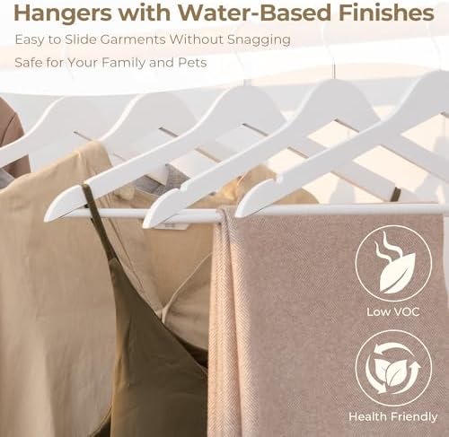 GRANNY SAYS Clothes Hangers for Closet, 30 Pack Wood Hanger, Heavy Duty Wooden Hangers for Coats, Suits, Pants, White