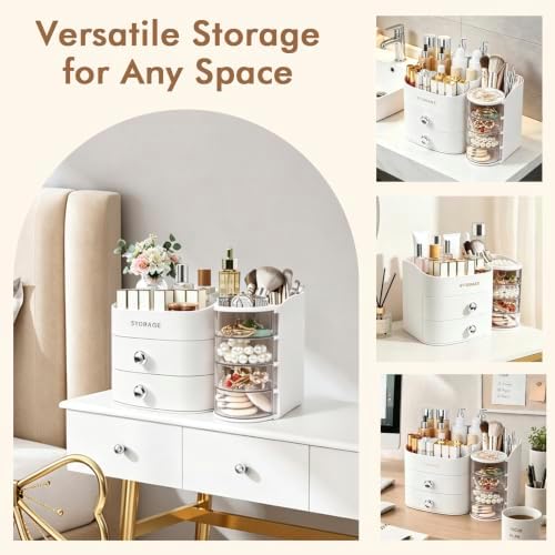 XIAPIA Makeup Organizer Countertop, Make Up Organizer for Vanity