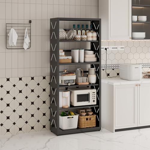 SteeLoong 5 Tier Bookcase,Metal Bookshelf with Adjustable Feet & Shelves