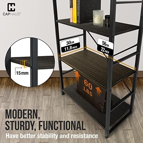 CAPHAUS 2 Tier Small Bookshelf, Bookcase Shelf Storage Organizer for Living Room, 24 Inch Width Free Standing Shelf, Ind