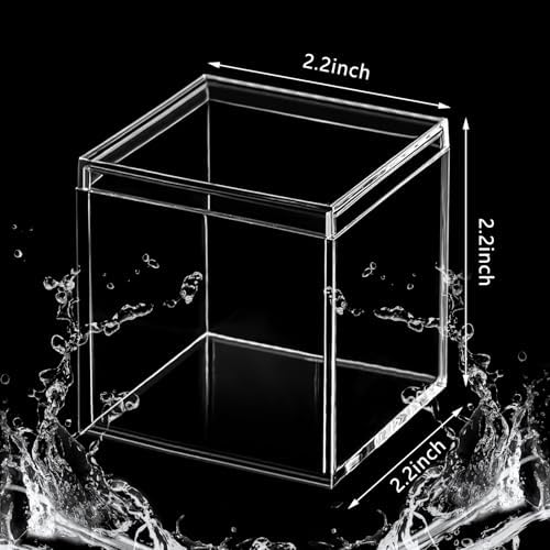 Blulu 8 Pcs Clear Acrylic Box with Lid, 2.2 x 2.2 x 2.2 Inch, Classic Style