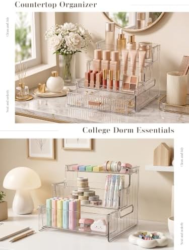 Booklov Clear Makeup Organizer Countertop for Vanity, Perfume Display Stand
