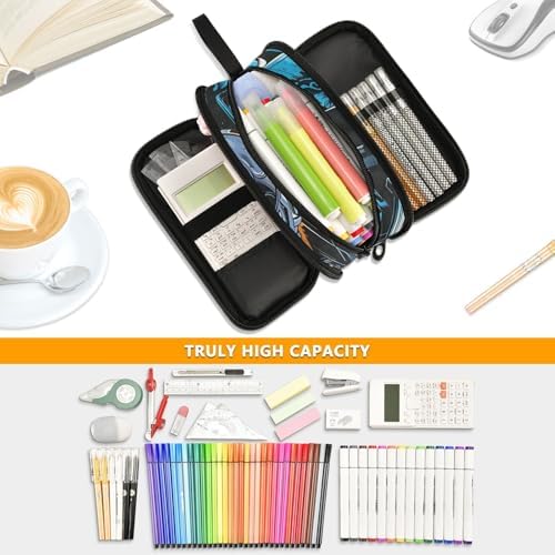 Custom Truck Flame Pencil Case Box Boys Girls Personalized Name Large Pencil Pouch Stationery Pen Bag Organizer for Kids Adults School Office