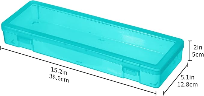 novelinks Plastic Pencil Boxes and Small Plastic Containers with Lids | 6 Pack, Large Color, Large Capacity Pencil Case, Small Storage Containers, Cookie Cutter Storage, Knitting Needle Organizer