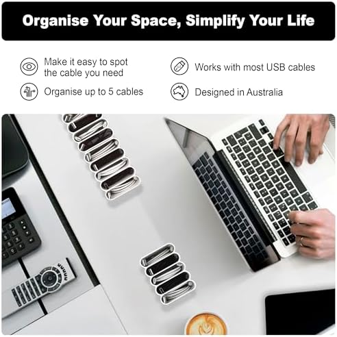 Cable Management Organizer Cord Management, Multiple Slots for Home, Office, Desk, Workshop, Durable Plastic Connectable