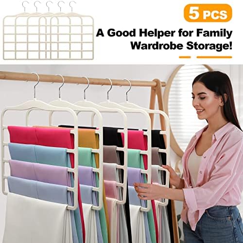 Closet Organizers and Storage, 5 Pack Velvet Pants-Hangers-Space-Saving