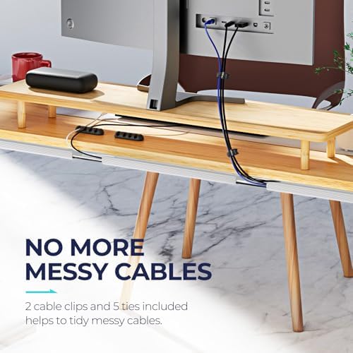 Delamu 2 Pack Safe 15.7in Tidy Cable Management Solution, Protect Kids Pets with Home Office Cable Management Under Desk