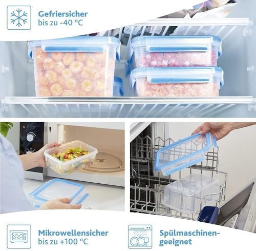 Emsa Clip and Close 5 Piece Storage Set, 5, 8.5, 18.5, 34, 125-Ounces