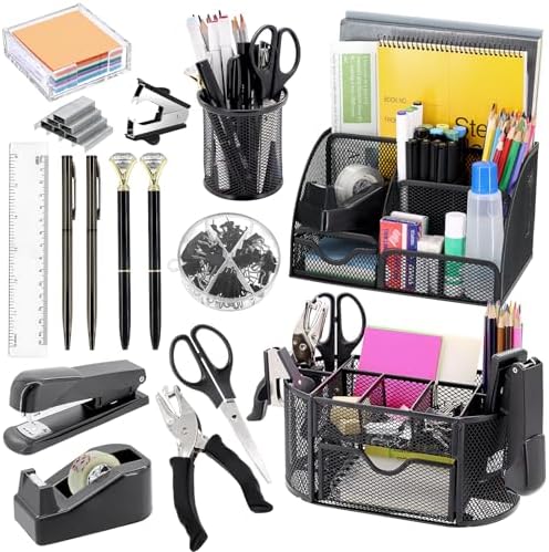 17 IN 1 Office Desk Organizer Set for Back to School Supplies Accessories