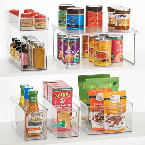 iDesign Stackable Storage Bin with Handles, Clear, 10 x 8 x 5 (Pack of 4)