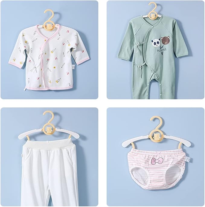 HGYZE Baby Nursery Closet Hangers, Non-Slip and Extendable Laundry Infant Pant Hangers for Newborn Clothes - 20pcs Colourful Gifts - Adjustable Children Coat Hanger for Girl Boy Toddler Kid, Colorful