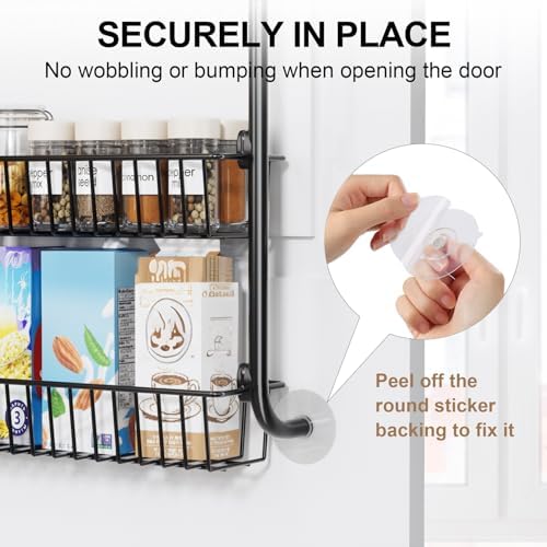 Delamu Over the Door Pantry Organizer, 6-Tier Metal Pantry Door Organization and Storage, Hanging Kitchen Basket Spice R