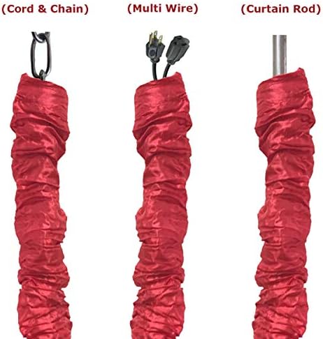 Royal Designs, Inc. CC-24-RD Red Cord & Chain Cover 4' Silktype Fabric Touch Fastener, Red