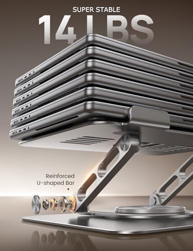 Lamicall Adjustable Laptop Stand for Desk 360° Rotating Base for 10-17.3''