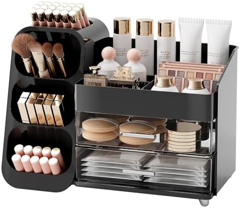UFORU Makeup Organizer Countertop with Brush Holder for Vanity Bathroom
