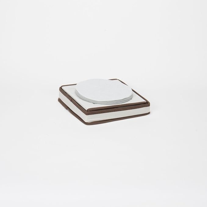 Household Essentials China Plate Storage Box, Holds 12 Dessert Plates or Bowls, Windowed Panel, Sturdy Frame and Reinforced Handles, Felt Cushions, Fully Removable Lid