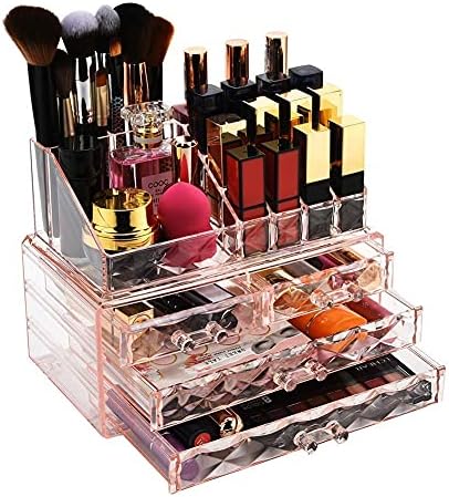 ZHIAI Stackable cosmetic organizer with drawers, easy to organize cosmetic products accessories Suitable for vanity, toi