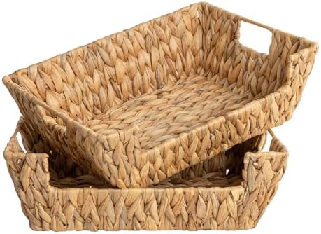 StorageWorks Pantry Baskets for Organizing, Woven Baskets, Water Hyacinth