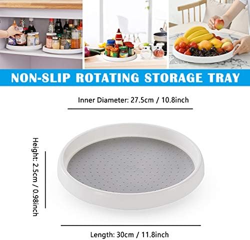 Lazy Susan Organizer, 12 Inch 360 Rotating Tray, 2 Pack
