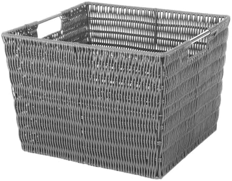 Whitmor Rattique Storage Tote Grey