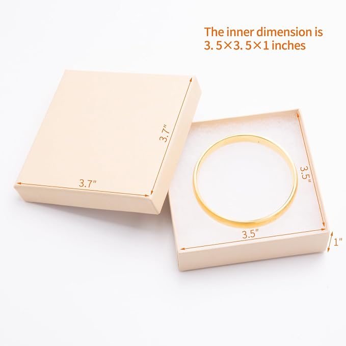 Magicool 40 Pack 3.5x3.5x1 Inch Cardboard Jewelry Boxes,Used for Necklaces,Bracelets,Earrings,Jewelry,Small Gift Packaging,Jewelry Gift Boxes with Lids and Filled with Cotton(Brown)