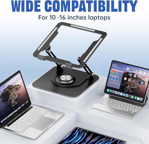 Laptop Stand for desk(360°Rotating),Aluminum laptop Riser for 10-16"Laptops