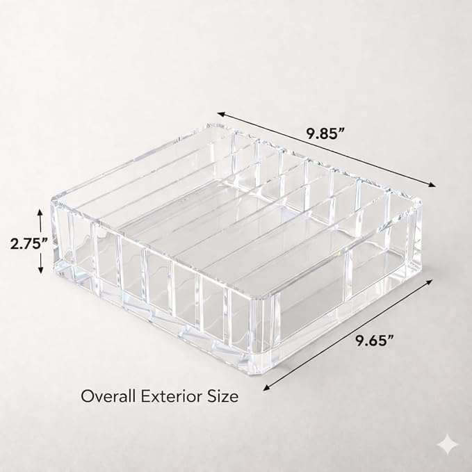 Makeup Organizer for Eyeshadow Palette Organizer, 8 Section Divided Makeup Palette Holder for Vanity Drawer Countertop