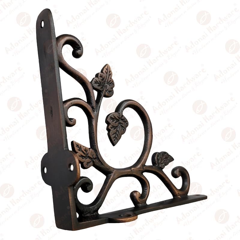 Adonai Hardware "Meshezaheel" Brass Decorative Shelf Bracket (Supplied as 2 Pieces per Pack) - Oil Rubbed Bronze