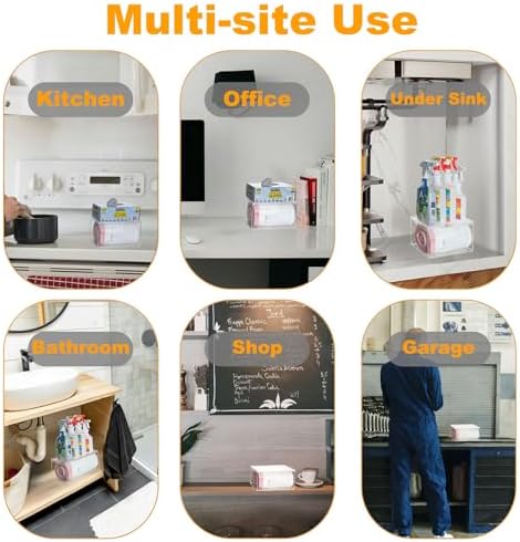 SEANADO Acrylic Trash Bag Dispenser, Wall Mount Kitchen Organizer Storage Box Holder for Garbage, Grocery, Plastic Bag R