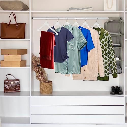 20 Luxury Slim Space Saving Wooden Clothes Hanger with Squared Pant Bar Best for Shirts, Blouses, Pant, Dress, Hangers W