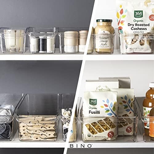 BINO | Plastic Storage Bins, X-Large | THE CURVE COLLECTION | Multi-Use Organizer Bins | Built-In Handle | BPA-Free | Pa