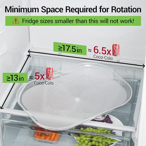 LAMU Lazy Susan Organizer Turntable 15.67''x11.7'' for Refrigerator Organizers and Storage, Fridge Organizer, Condiment 