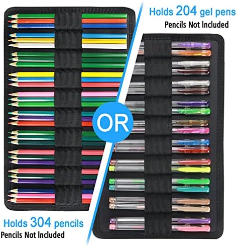 YOUSHARES Big Capacity Colored Pencil Case - 300 Slots large Pen Case Organizer with Multilayer Holder for Prismacolor Colored Pencils & Gel Pen (Purple Pink Rose)