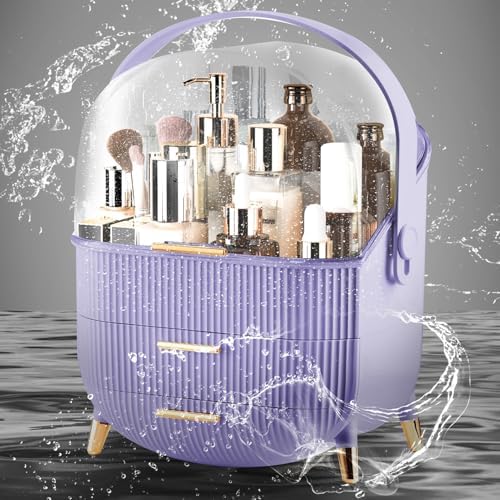 Makeup Organizer for Vanity, Make up Organizers and Storage, Cosmetics Skincare Organizers with Lid and Drawers, Cosmeti